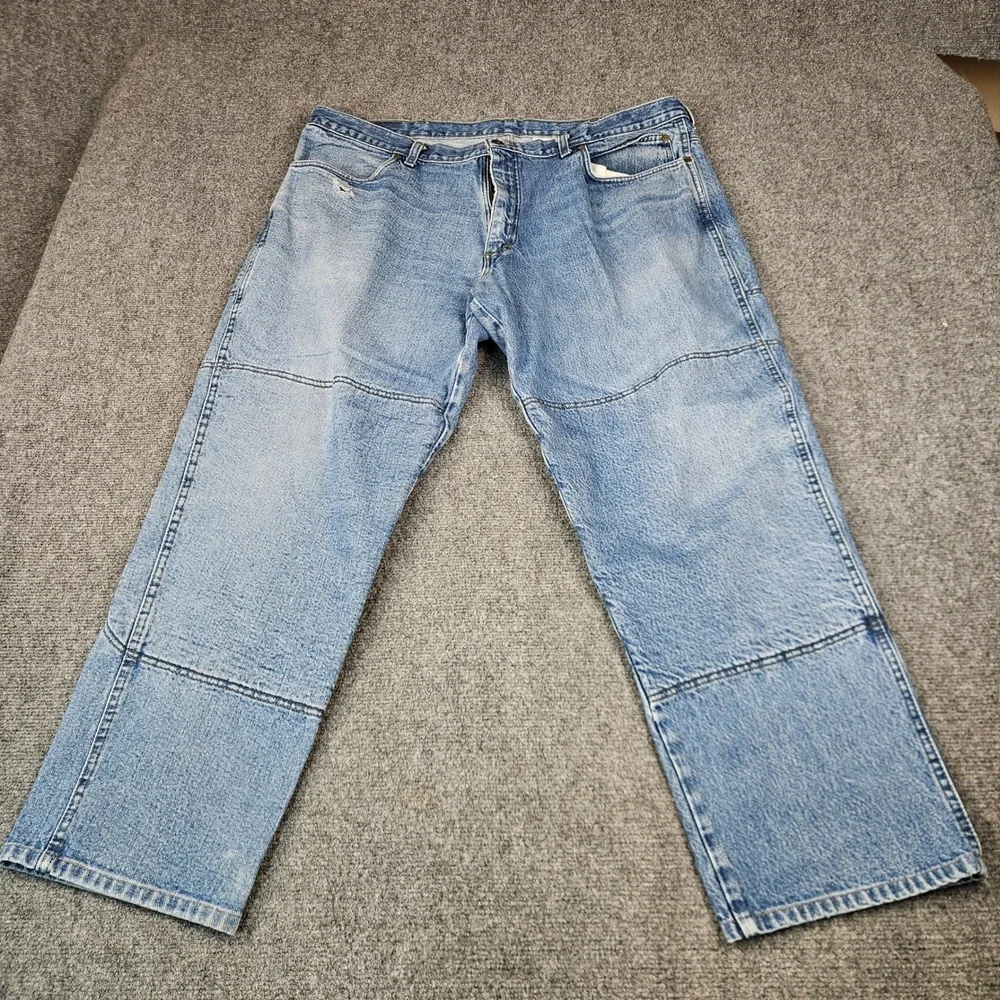Draggin Jeans Kevlar Lined Motorcycle Riding Pants Light Wash Denim Mens 42x30